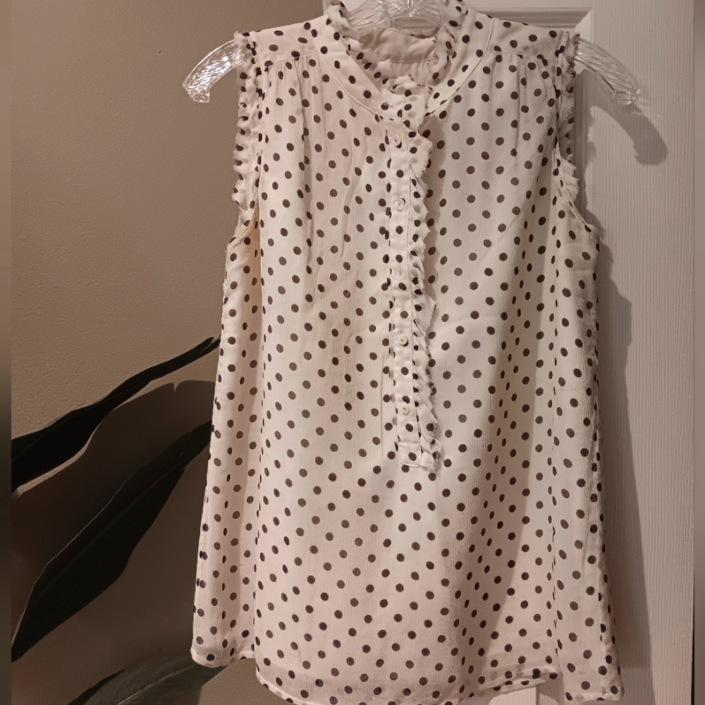 J.Crew polka dot sleeveless blouse